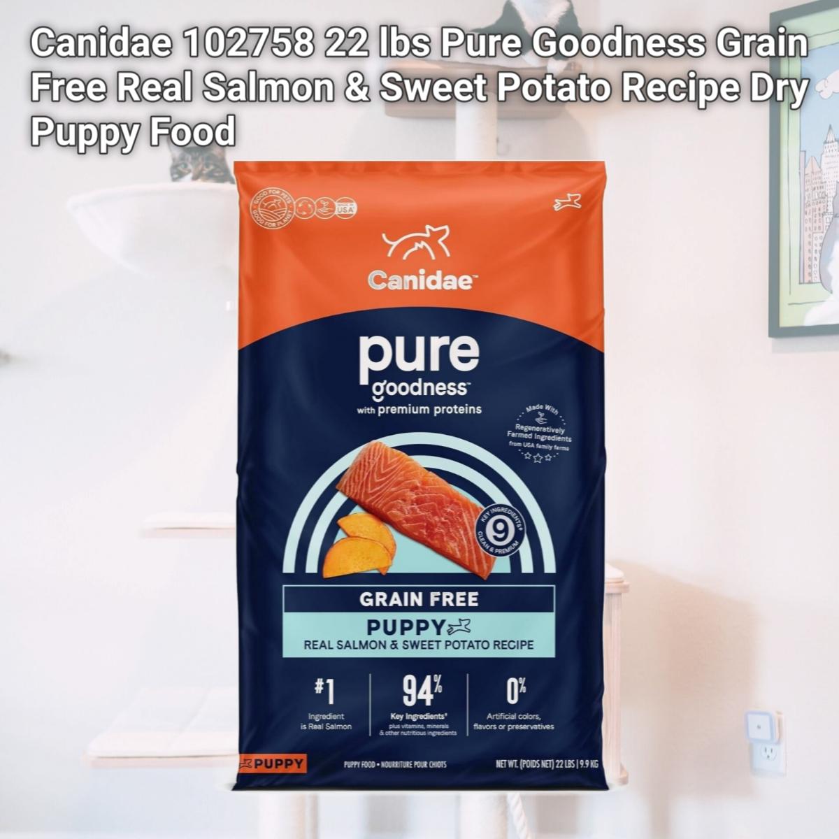 Picture of Canidae 102758 22 lbs Pure Goodness Grain Free Real Salmon & Sweet Potato Recipe Dry Puppy Food