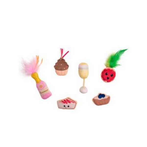 Picture of Kyjen 103824 Outward Hound Catstages Purrsecco & Cupcakes Plush Interactive Catnip Cat Toy - Pack of 6