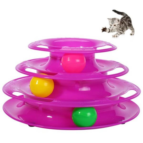 Picture of Cosmic Pet 102818 Pet Zone Busy Ball Three Tier Tower Interactive Cat Toy&#44; Teal
