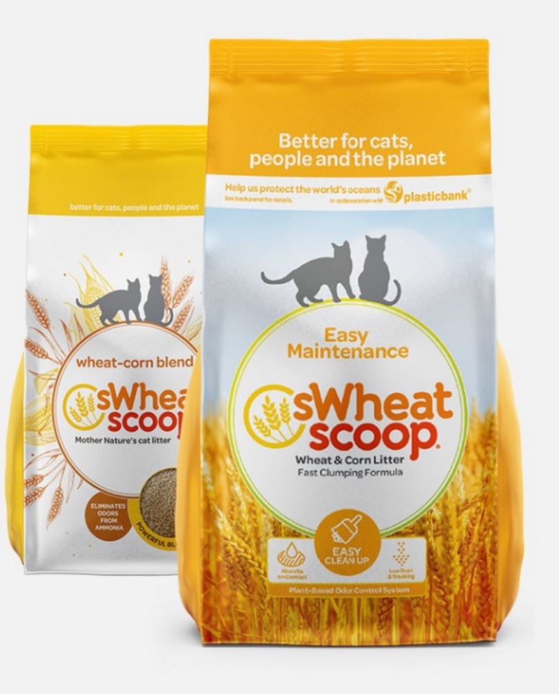 Picture of Swheat Scoop 101989 14 lbs Easy Maintenance Natural Clumping Wheat & Corn Cat Litter