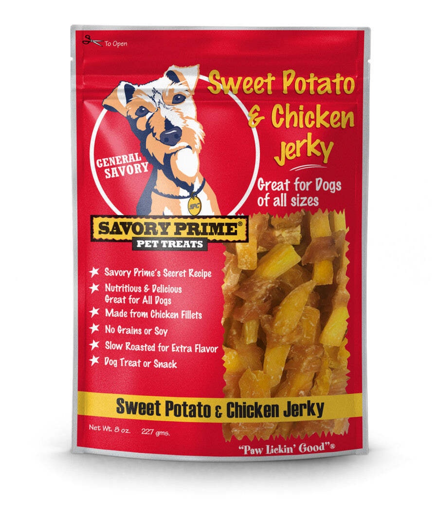Picture of S&M Professionals 761339 8 oz Savory Prime Jerky Sweet Potato & Chicken Pet Treat