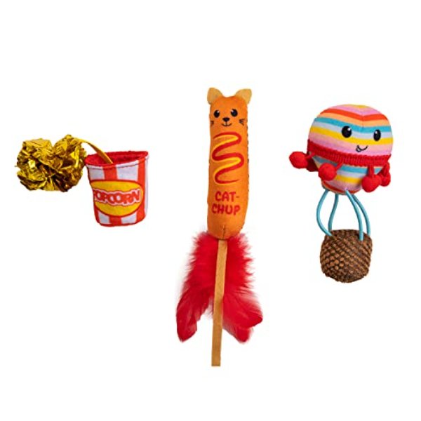 Picture of Kyjen 103823 Outward Hound Catstages Pawrty Interactive Plush Catnip Cat Toy - Pack of 3