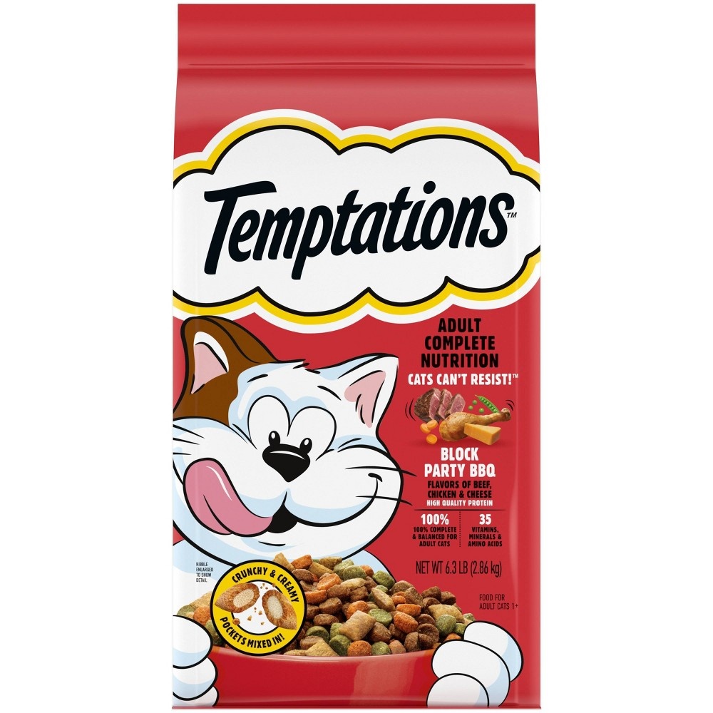 Picture of Mars Pet Care 103868 6.3 lbs Whiska Temptations Cheese&#44; Beef & Chicken Flavor Dry Cat Food - 3 Count