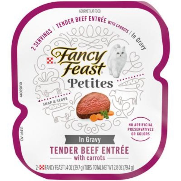 Picture of Nestle Purina Petcare 050930 2.8 oz Purina Fancy Feast Gourmet Gravy Petites Tender Beef with Carrots Entree Wet Cat Food - Pack of 12