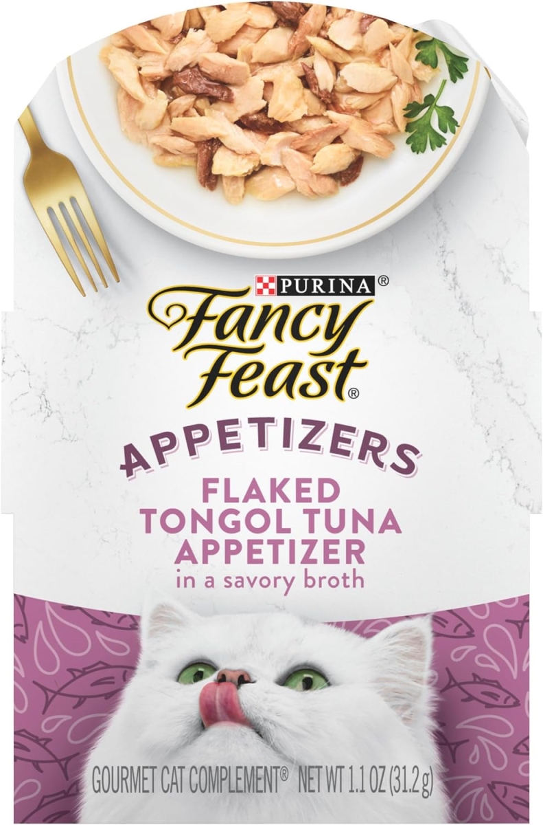 Picture of Nestle Purina Petcare 050936 1.1 oz Purina Fancy Feast Appetizers Grain Free Flaked Tongol Tuna Lickable Cat Food Topper - Pack of 10