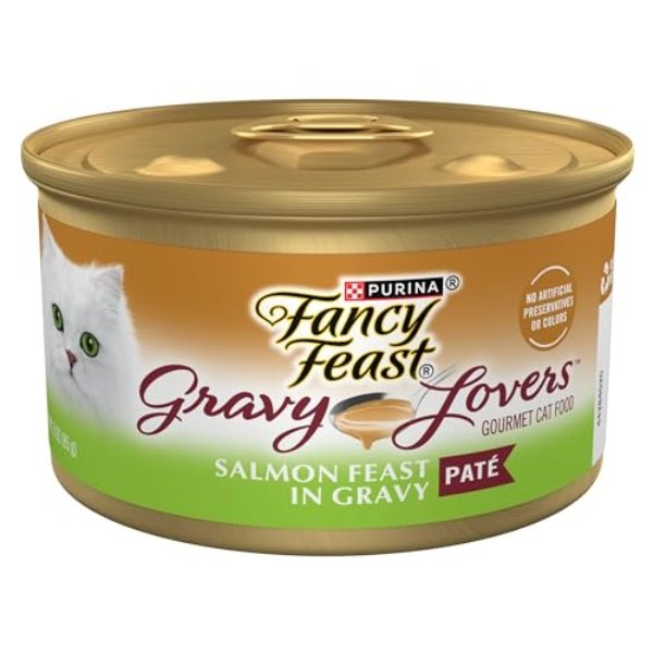 Picture of Nestle Purina Petcare 104770 3 oz Purina Fancy Feast Gravy Lovers Salmon Feast Pate in Wet Cat Food Gravy - Pack of 24