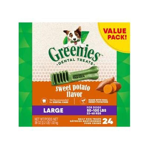 Picture of Greenies 428515 36 oz Natural Sweet Potato Flavor Large Dental Dog Treat