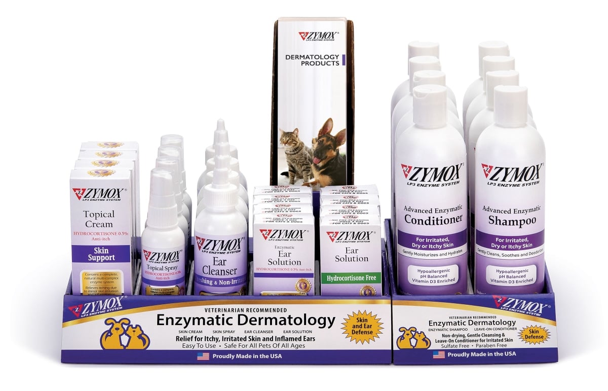 Picture of Zymox & Pet King 673036 Advanced Enzymatic Shampoo & Ear Solution Counter Display&#44; 28 Piece