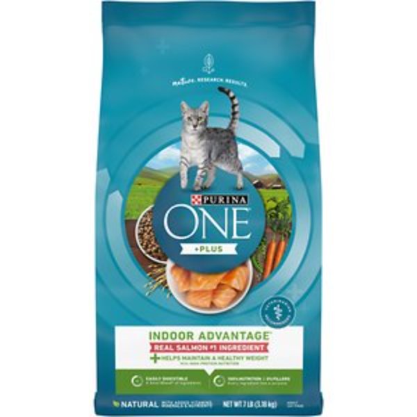 Picture of Nestle Purina Petcare 179008 7 lbs Purina One Natural Low Fat Indoor Dry Weight Control High Protein Plus Indoor Advantage with Real Salmon Cat Food - Pack of 4