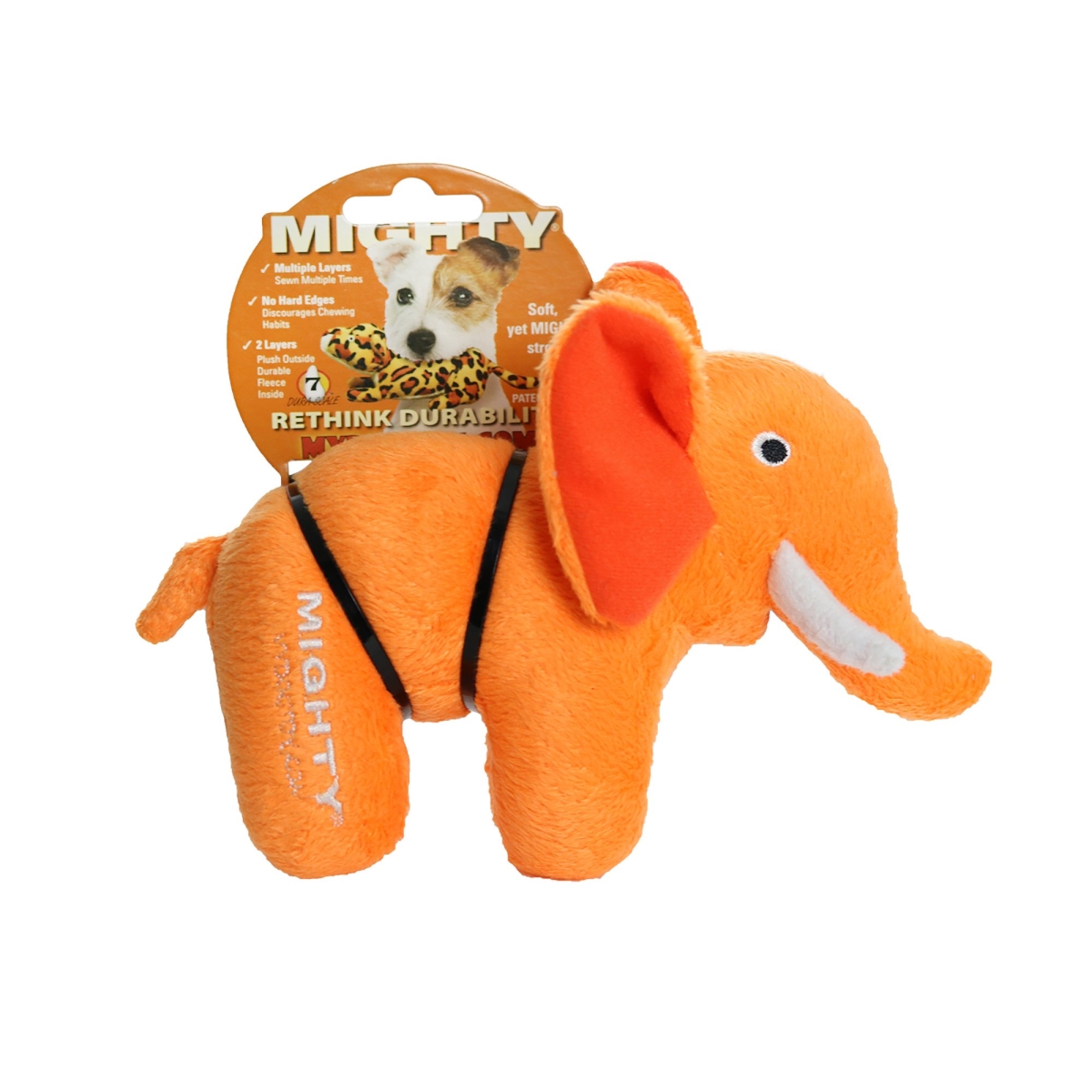 Picture of VIP Products 801499 Mighty Junior Safari Elephant Dog Toy&#44; Orange