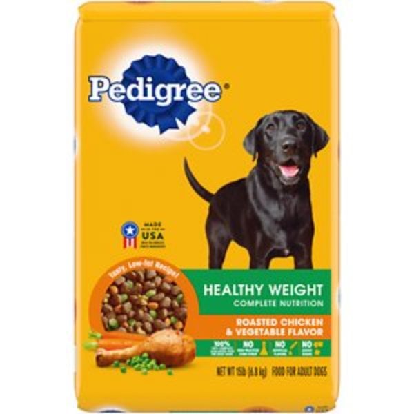 797024 14 lbs Pedigree Roasted Chicken & Vegetable Healthy Weight Adult Dry Dog Food