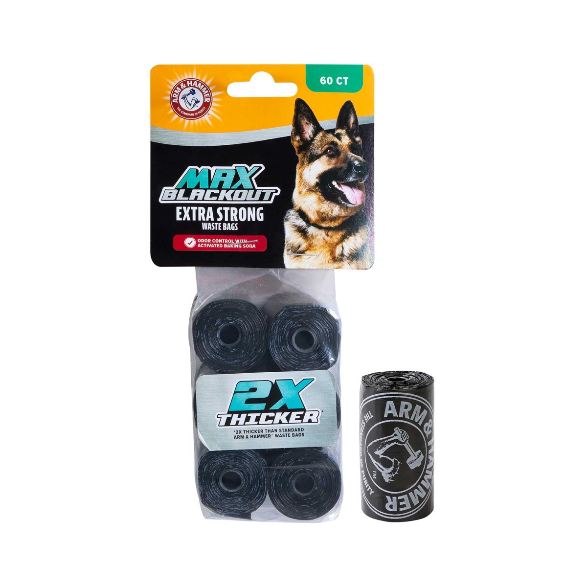 103177 Arm & Hammer Max Extra Strong Dog Waste Bag, Black - 120 Count