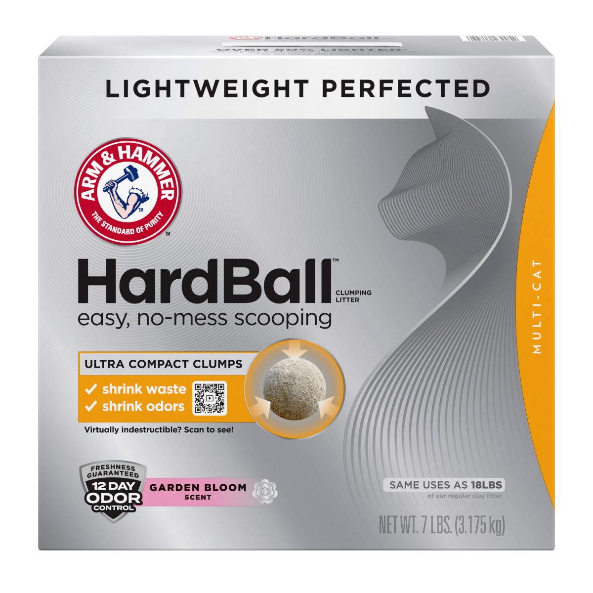 104855 7 lbs Hardball Lightweight Clumping No-Mess Scooping Cat Litter - 3 Count
