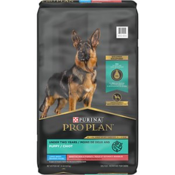 Picture of Nestle Purina Petcare 381837 24 lbs Purina Pro Plan Sensitive Skin & Stomach Salmon & Rice Formula Large Breed Puppy Food
