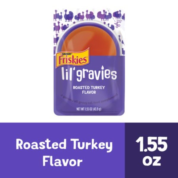 Picture of Nestle Purina Petcare 050626 1.55 oz Purina Friskies Lil Gravies Soft Roasted Turkey Gravy Wet Cat Food - Pack of 16