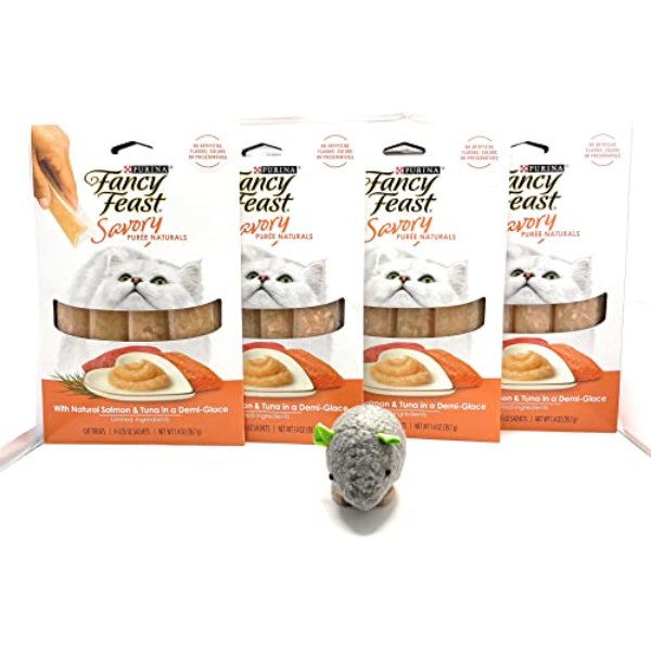 Picture of Nestle Purina Petcare 050963 1.4 oz Fancy Feast Savory Puree Naturals Seafood in a Demi-Glace Cat Treat - Pack of 30