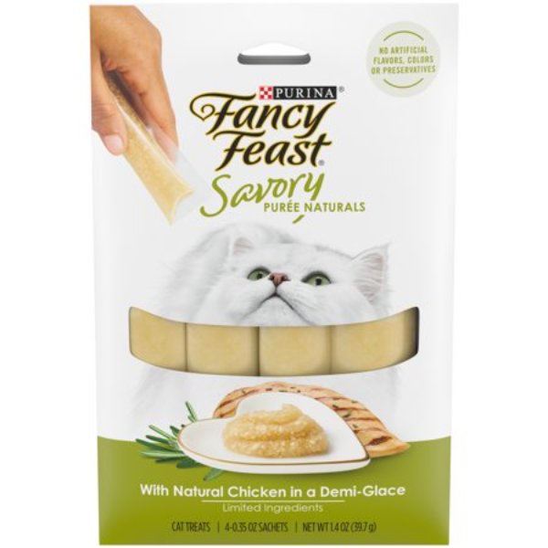 Picture of Nestle Purina Petcare 050965 1.4 oz Purina Fancy Feast Savory Puree Naturals Moist Tube with Natural Chicken in a Demi-Glace Cat Treat - Pack of 30