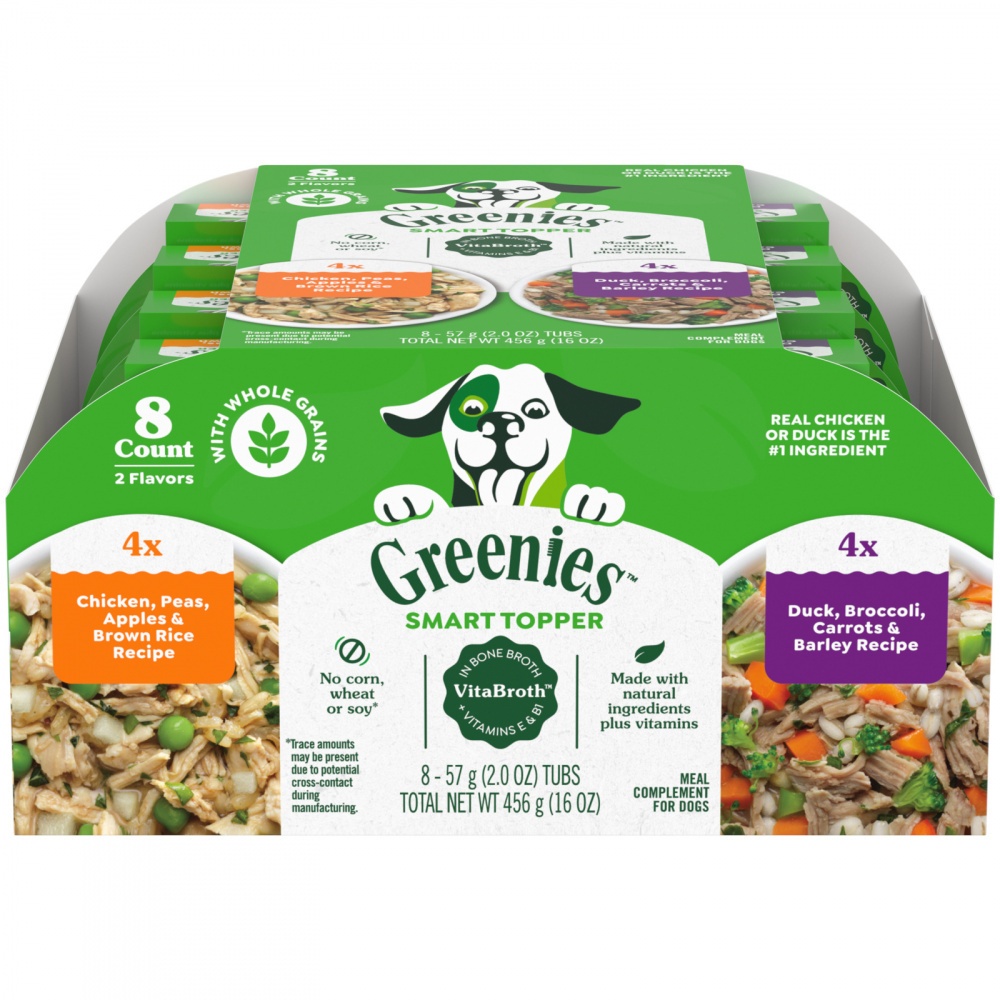 Picture of Greenies 101679 2 oz Smart Topper Wet Mix-in Chicken with Peas & Duck Variety Pack Meal Complement Dog Food - 8 Count