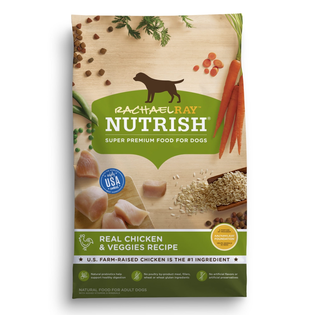 Picture of JM Smuckers 790070 6 lbs Rachael Ray Nutrish Real Chicken & Veggies Recipe Dry Dog Food
