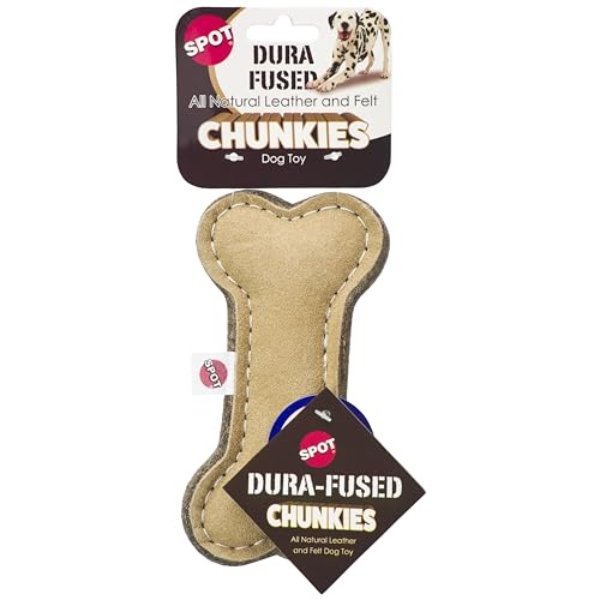 Picture of Ethical Products 103276 6 in. Dura-Fused Chunkies All Natural Leather & Felt Dog Chew Toy&#44; Bone