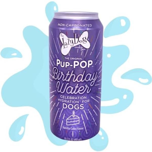 102979 15.5 oz Pup-Pop Birthday Vanilla Cake Flavor Water - 4 Count