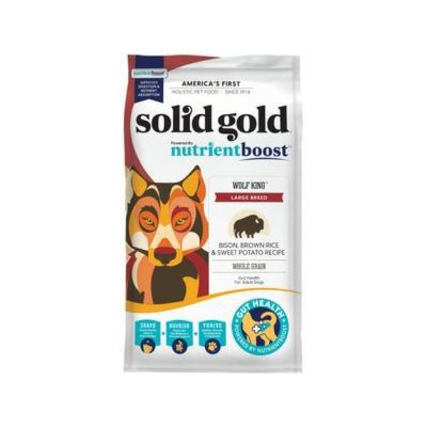 Picture of Solid Gold Pet 100489 11 lbs Nutrient Boost Wolf King Bison & Brown Rice Recipe with Sweet Potatoes Adult Dry Dog Food