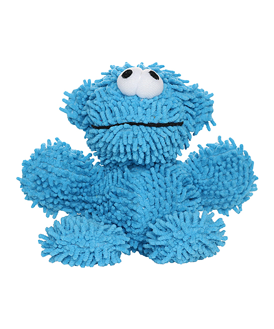801615 Mighty Junior Microfiber Ball Monster Durable Dog Toy, Blue