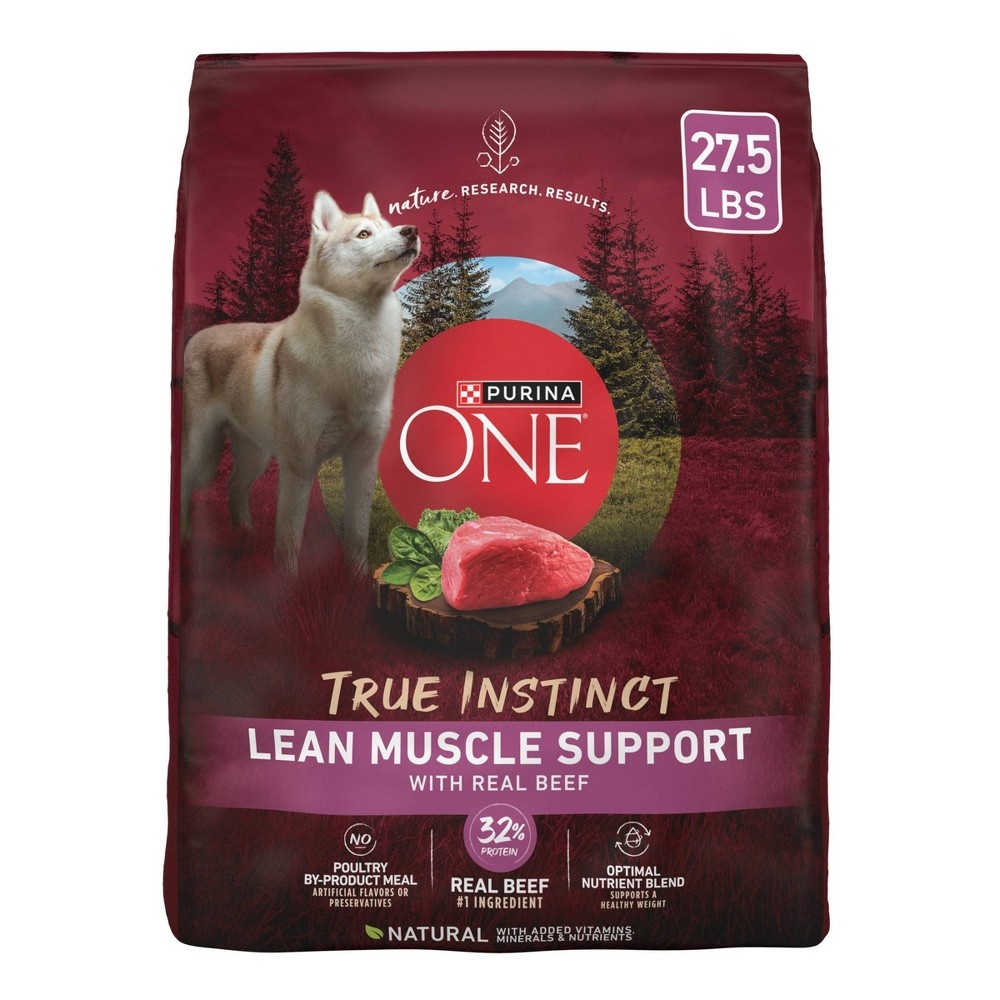 Picture of Nestle Purina Petcare 104777 27.5 lbs Purina One True Instinct Lean Muscle with Real Beef Dry Dog Food