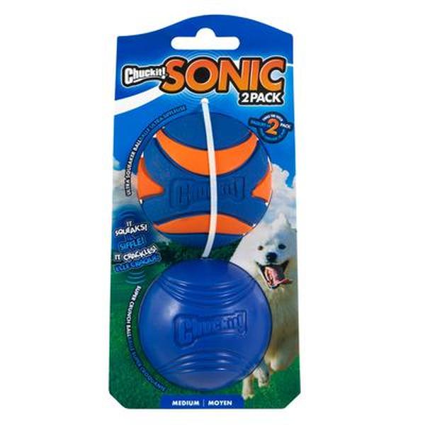 103313 Chuckit Sonic Fetch Dog Toy, Blue & Orange - Medium - Pack of 2