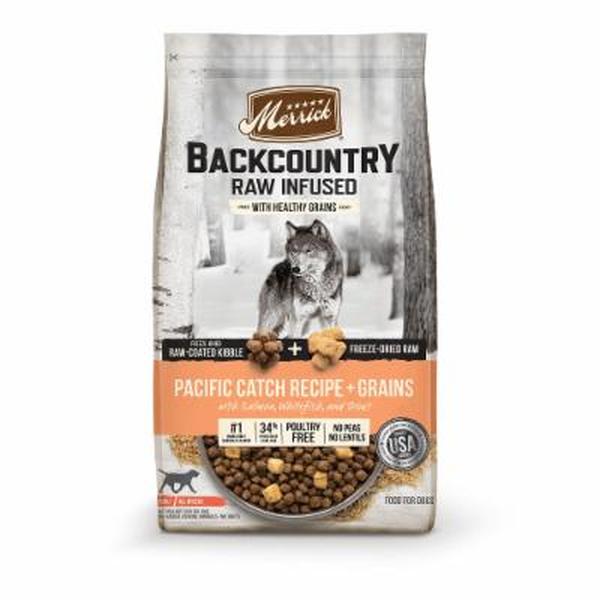Picture of Merrick Pet Care 295968 4 lbs Backcountry Healthy Grains Premium Pacific Catch Recipe Kibble Dog Food - Case of 5