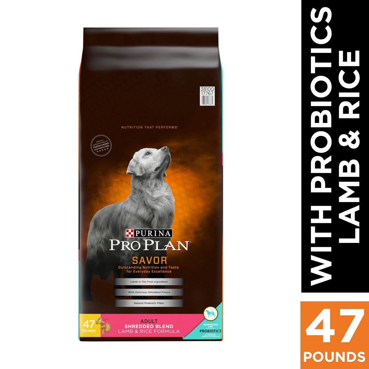 Picture of Nestle Purina Petcare 381378 47 lbs Complete Essentials Shredded Blend Lamb & Rice High Protein Dry Food with Probiotics for Dogs