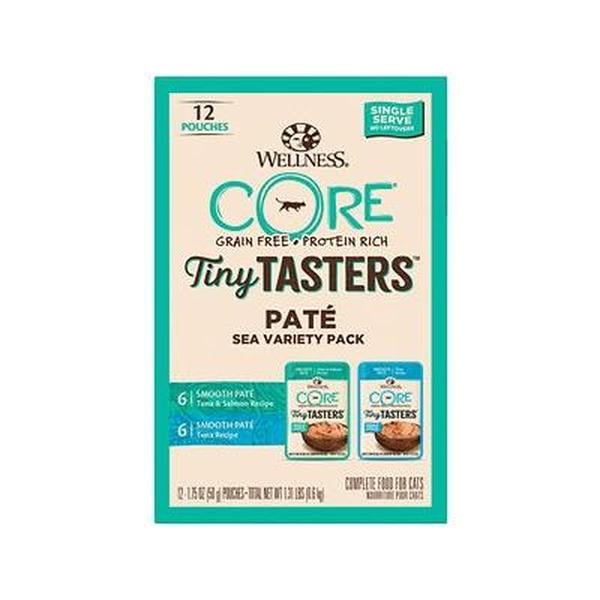 Picture of The Wellness Pet 635341 1.75 oz CORE Tiny Tasters & Salmon Tuna Pate Sea Grain Free Wet Cat Food - 2 Per Pack - Case of 12