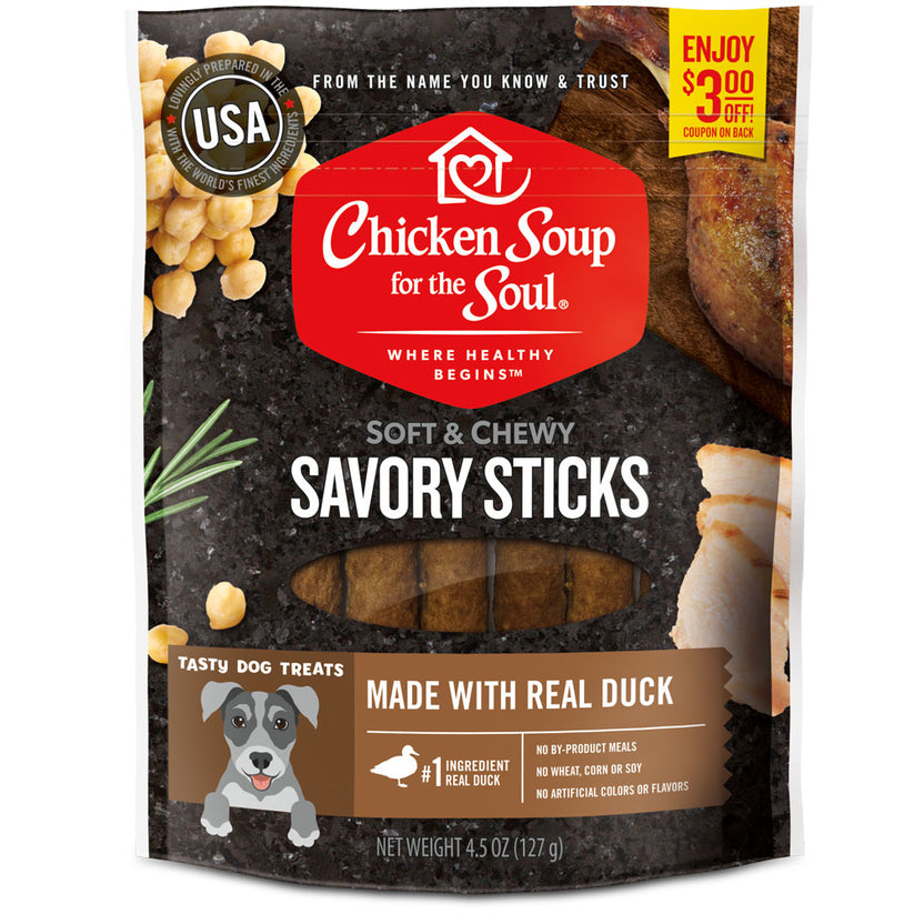 Picture of Chicken Soup for Pet Lovers 418556 4.5 oz Savory Sticks Duck Dog Treats - Pack of 8