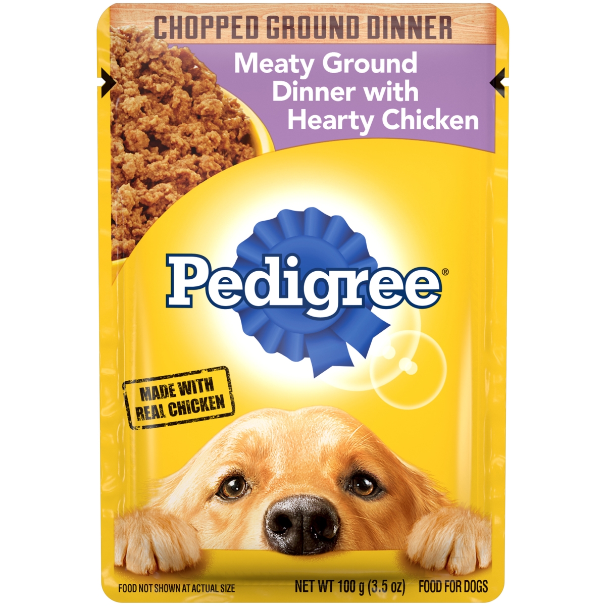 Picture of Mars Pet Care 798578 3 oz Pedigree Chopped Meaty Ground Dinner Dog Food with Hearty Chicken - Pack of 16
