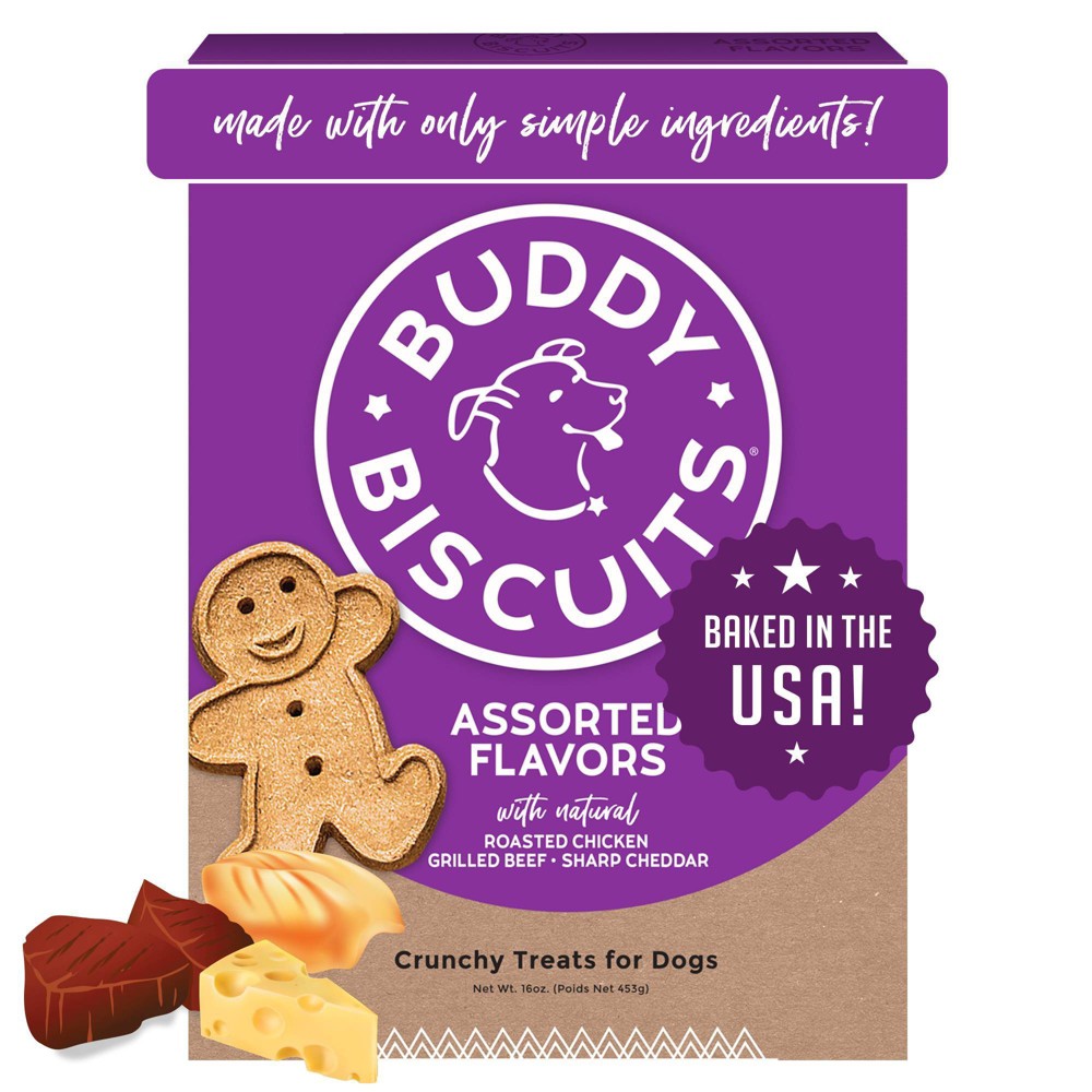 938252 16 oz Buddy Biscuits Assorted Color Flavors Crunchy Dog Treats