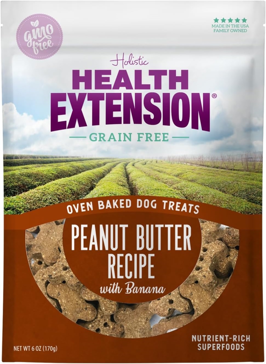 Picture of Health Extension Pet Care 587264 6 oz Grain Free Peanut Butter & Banana Dog Treat - 12 Count