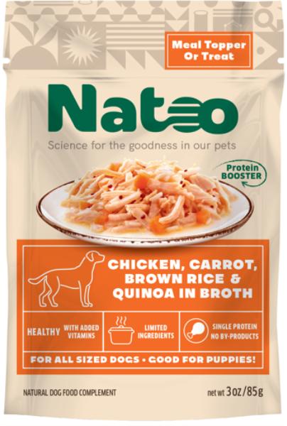 Picture of Premier Pet USA 108458 3 oz U&A Natoo Chicken&#44; Carrot&#44; Brown Rice & Quinoa in Broth Dog Food Topper - Pack of 20