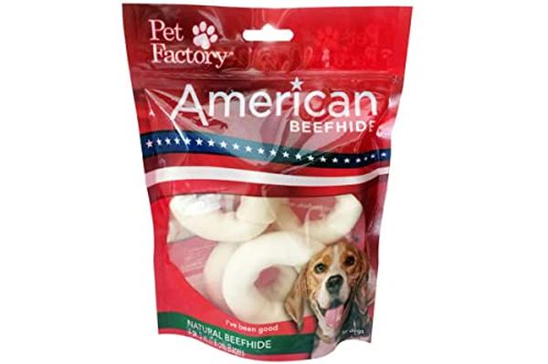 Picture of Pet Factory 949180 3 in. American Beefhide Bagels Natural Flavored Chewy Dog Treats - Pack of 4