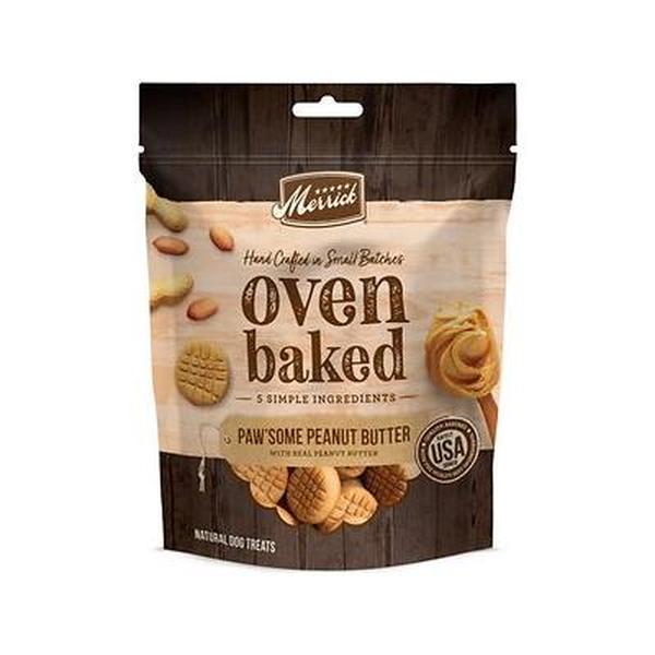 296052 11 oz Oven Baked Pawsome Peanut Butter Cookie with Real Natural Cookies Treats for Dogs - Case of 6 -  Merrick Pet Care