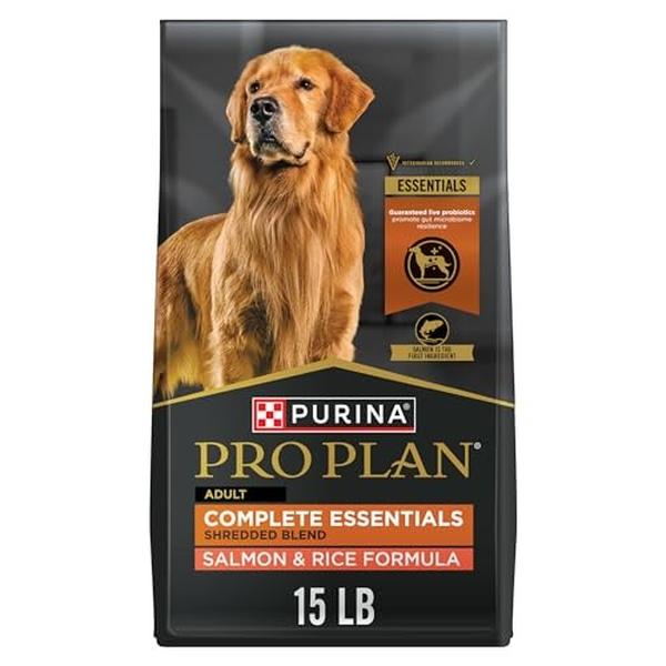 Picture of Nestle Purina Petcare 109494 15 lbs Complete Essentials Shredded Blend Salmon & Rice Dry Dog Food Formula with Probiotics for Dogs