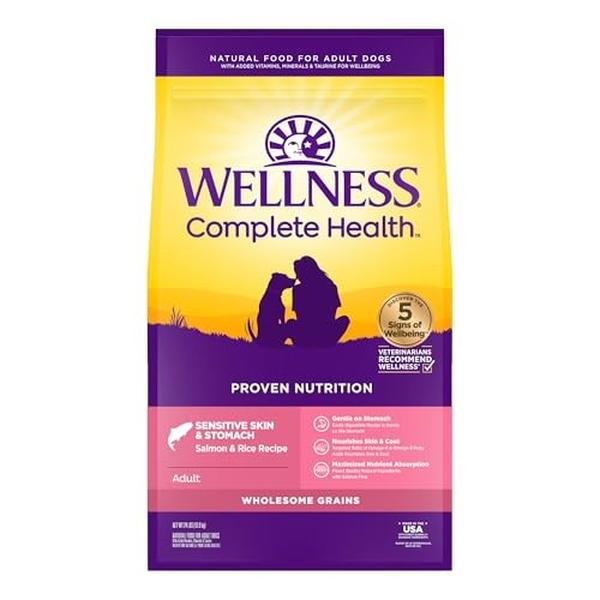 Picture of The Wellness Pet 109516 24 lbs Complete Health Sensitive Skin & Stomach Natural Adult Dry Dog Food with Salmon & Rice Recipe