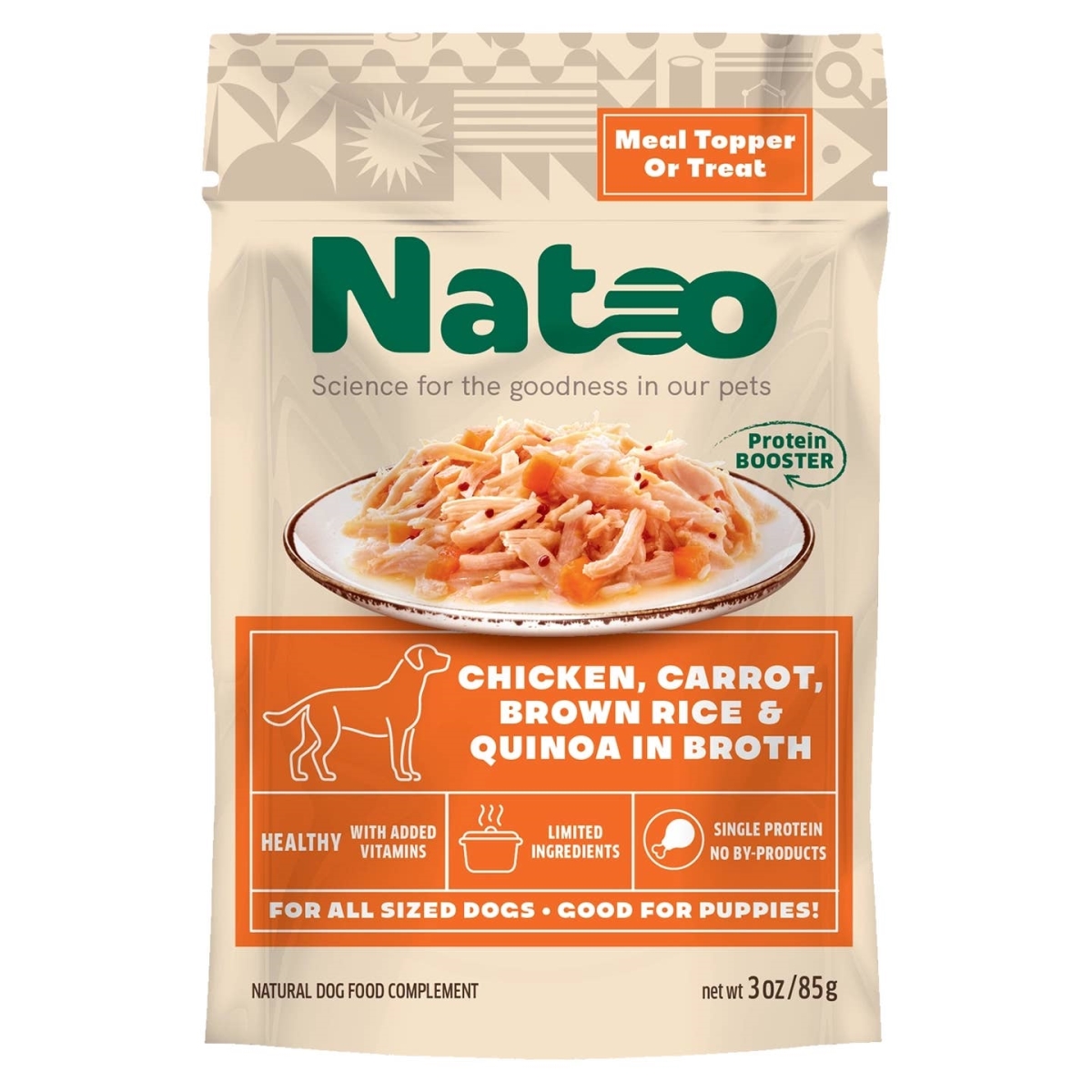 Picture of Premier Pet USA 108459 3 oz Natoo Salmon with Pumpkin in Broth Dog Food Topper - Pack of 20