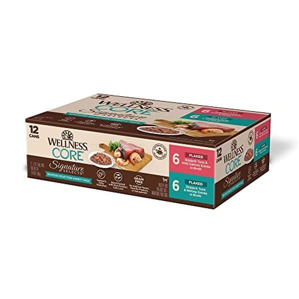 Picture of The Wellness Pet 635360 5.3 oz CORE Signature Selects Natural Canned Grain Free Flaked Seafood Selection Cat Food - 2 Per Pack - Case of 12