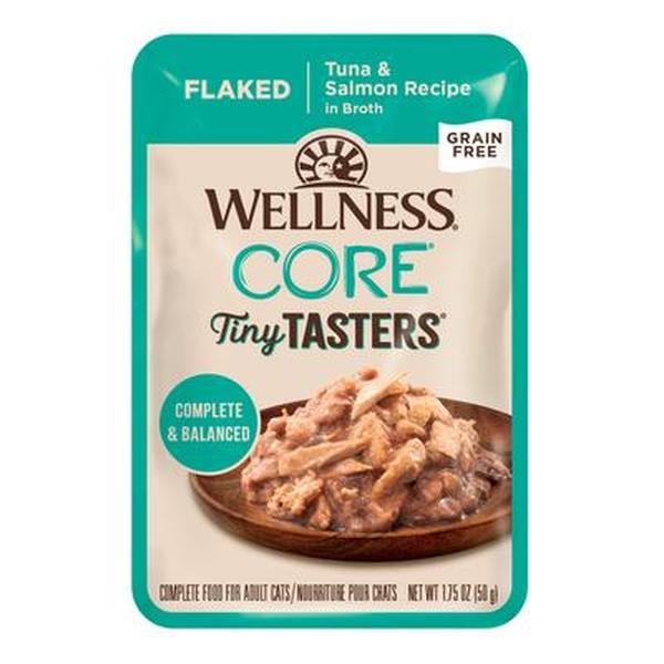 Picture of The Wellness Pet 635329 1.75 oz CORE Flaked Tuna & Salmon in Sauce Tiny Tasters Wet Cat Food - Pack of 12