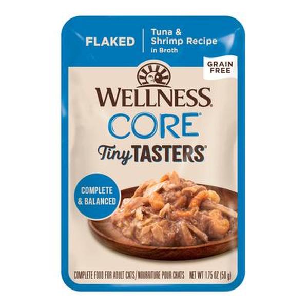 Picture of The Wellness Pet 635330 1.75 oz Core Tiny Tasters Wet Cat Food Tuna & Shrimp - Pack of 12