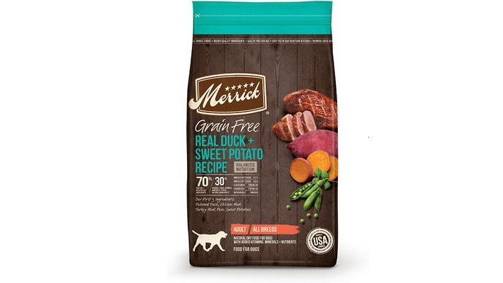 Picture of Merrick Pet Care 295919 4 lbs Grain Free Real Duck & Sweet Potato Recipe Dog Food - Case of 5