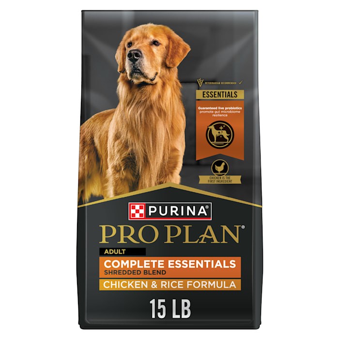 Picture of Nestle Purina Petcare 381374 15 lbs Complete Essentials Shredded Blend Chicken & Rice Dry Formula Dog Food with Probiotics for Dogs - Pack of 24