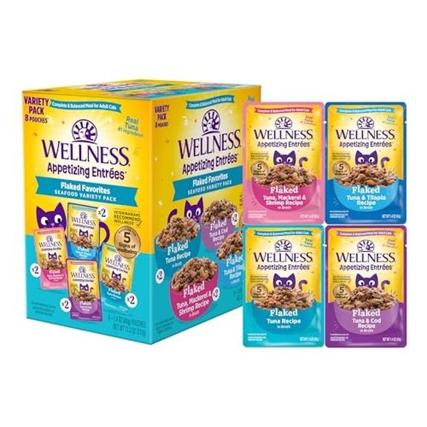 Picture of The Wellness Pet 104020 1.4 oz Appetizing Entrees Flaked Favorites Wet Cat Food with Seafood Natural - 3 Per Pack - Case of 8