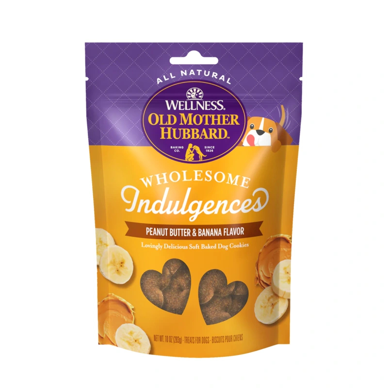 101795 10 oz Old Mother Hubbard Wholesome Indulgences Peanut Butter & Banana Natural Dog Treat - 4 Count
