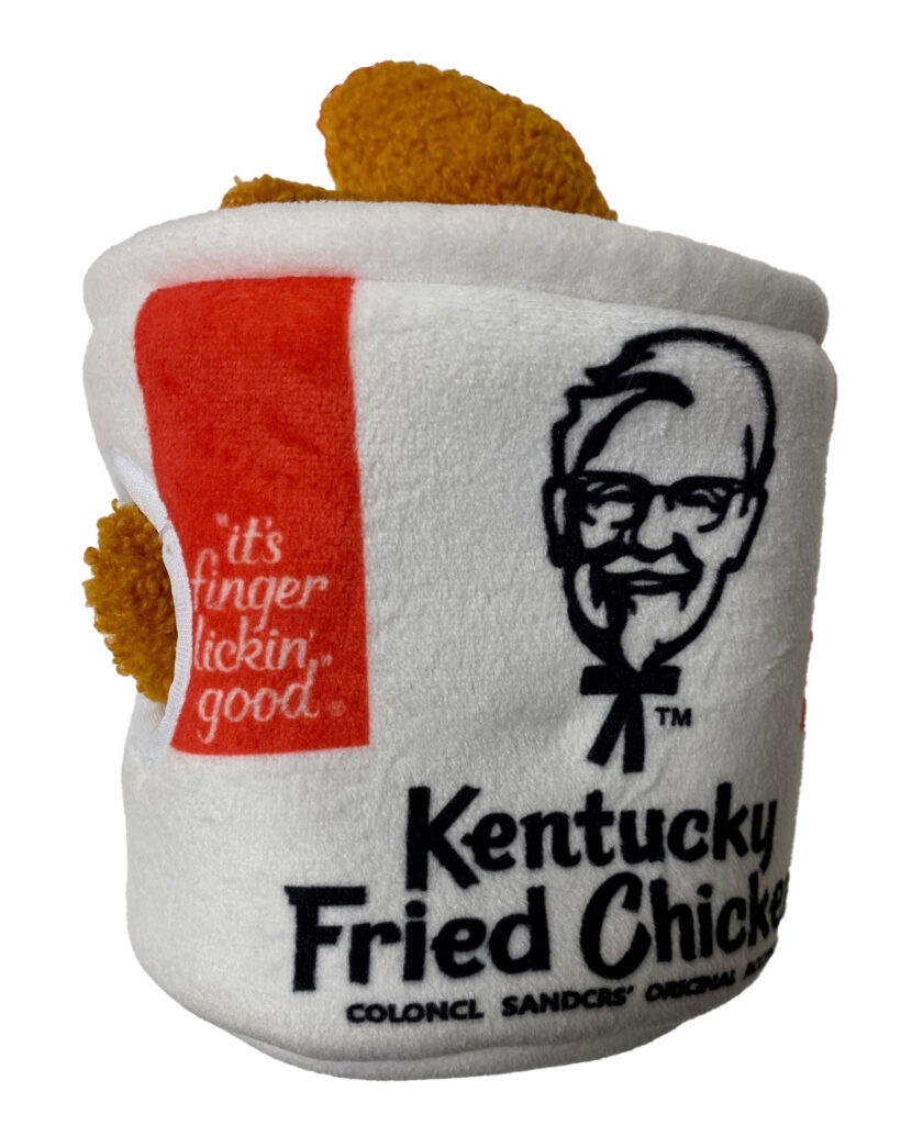Ethical Spot KFC Plush Dog Toy - Soft Puzzle Bucket - 4 Piece Set - 1 Bucket & 3 Chicken